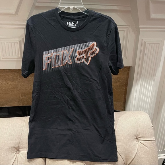 BQ:  Fox Racing Shirt Mens M Black Short Sleeve Graphic Logo Casual Athletic - Picture 1 of 7